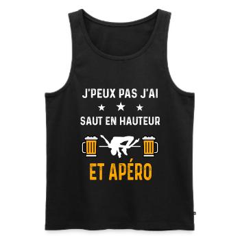 je peux pas j'ai saut en hauteur et apéro sport - Débardeur bio Premium Homme - noir - Devant - Michal (187cm)