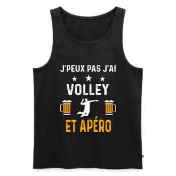 je peux pas j'ai volley et apéro volley - Débardeur bio Premium Homme - noir - Devant - Michal (187cm)