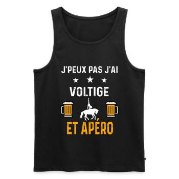je peux pas j'ai voltige et apéro voltige - Débardeur bio Premium Homme - noir - Devant - Michal (187cm)