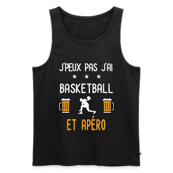 je peux pas j'ai basketball sport apéro - Débardeur bio Premium Homme - noir - Devant - Michal (187cm)