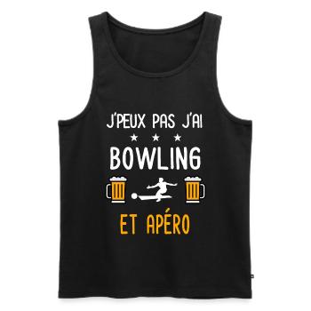 je peux pas j'ai bowling apéro - Débardeur bio Premium Homme - noir - Devant - Michal (187cm)
