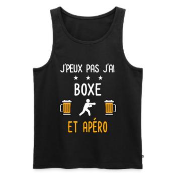 je peux pas j'ai boxe boxeur apéro - Débardeur bio Premium Homme - noir - Devant - Michal (187cm)