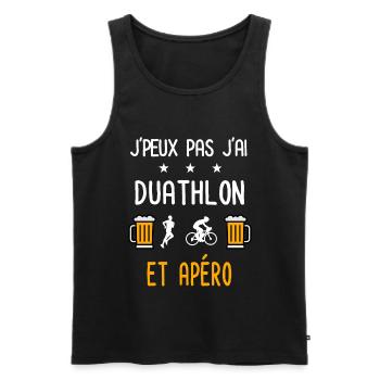 je peux pas j'ai duathlon sport apéro - Débardeur bio Premium Homme - noir - Devant - Michal (187cm)