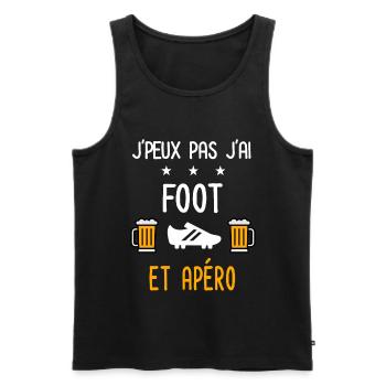 je peux pas j'ai foot crampons apéro - Débardeur bio Premium Homme - noir - Devant - Michal (187cm)