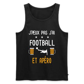 je peux pas j'ai football foot apéro - Débardeur bio Premium Homme - noir - Devant - Michal (187cm)