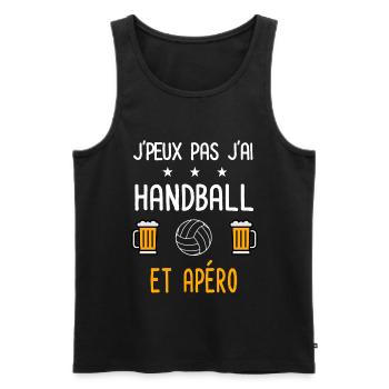je peux pas j'ai handball apéro - Débardeur bio Premium Homme - noir - Devant - Michal (187cm)