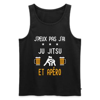 je peux pas j'ai ju jitsu apéro - Débardeur bio Premium Homme - noir - Devant - Michal (187cm)