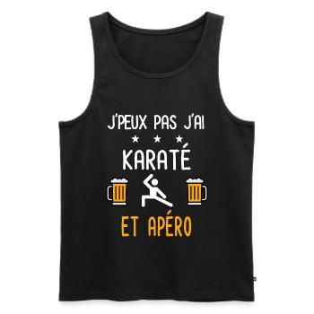 je peux pas j'ai karaté combat apéro - Débardeur bio Premium Homme - noir - Devant - Michal (187cm)
