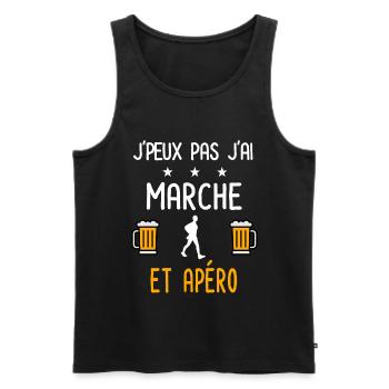 je peux pas j'ai marche apéro - Débardeur bio Premium Homme - noir - Devant - Michal (187cm)