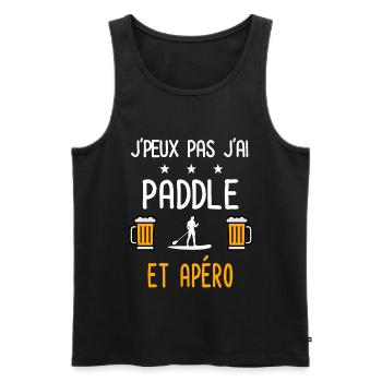je peux pas j'ai paddle homme apéro - Débardeur bio Premium Homme - noir - Devant - Michal (187cm)