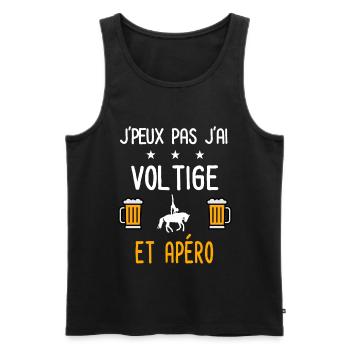 je peux pas j'ai voltige apéro - Débardeur bio Premium Homme - noir - Devant - Michal (187cm)
