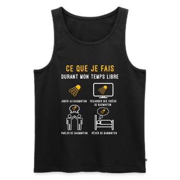 badminton temps libre cadeau badiste - Débardeur bio Premium Homme - noir - Devant - Michal (187cm)