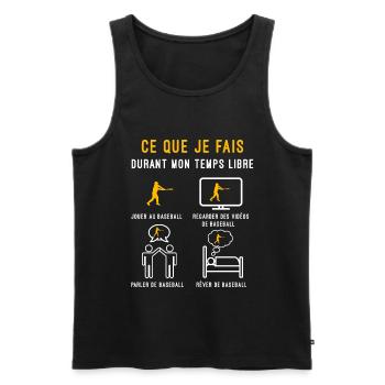 baseball sport temps libre cadeau batteur - Débardeur bio Premium Homme - noir - Devant - AI Model Male 178 light (178cm)