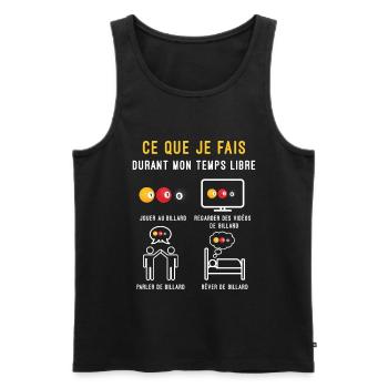 billard boules temps libre cadeau billardiste - Débardeur bio Premium Homme - noir - Devant - Michal (187cm)