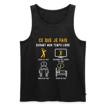 golf temps libre cadeau golfeur - Débardeur bio Premium Homme - noir - Devant - Michal (187cm)