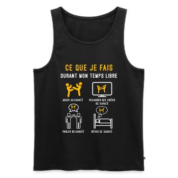 karaté temps libre cadeau karatéka - Débardeur bio Premium Homme - noir - Devant - Michal (187cm)