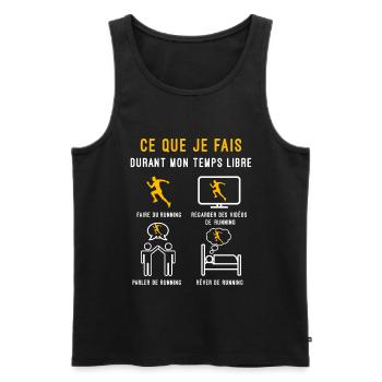 running temps libre cadeau coureur - Débardeur bio Premium Homme - noir - Devant - Michal (187cm)