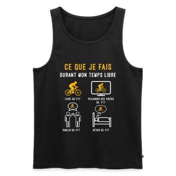 VTT temps libre cadeau cycliste - Débardeur bio Premium Homme - noir - Devant - AI Model Male 178 light (178cm)
