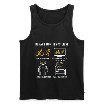 duathlon sport temps libre cadeau duathlète - Débardeur bio Premium Homme - noir - Devant - Michal (187cm)