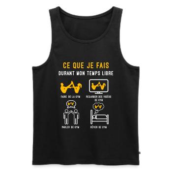 gym temps libre cadeau gymnaste - Débardeur bio Premium Homme - noir - Devant - AI Model Male 178 light (178cm)