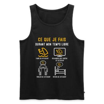 kitesurf temps libre cadeau kitesurfeur - Débardeur bio Premium Homme - noir - Devant - Michal (187cm)