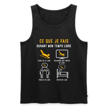luge temps libre cadeau lugeur - Débardeur bio Premium Homme - noir - Devant - Michal (187cm)