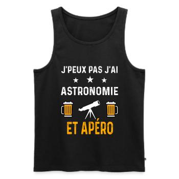 je peux pas j'ai astronomie telescope et apéro - Débardeur bio Premium Homme - noir - Devant - Michal (187cm)