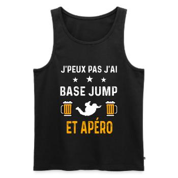 je peux pas j'ai base jump et apéro - Débardeur bio Premium Homme - noir - Devant - Michal (187cm)