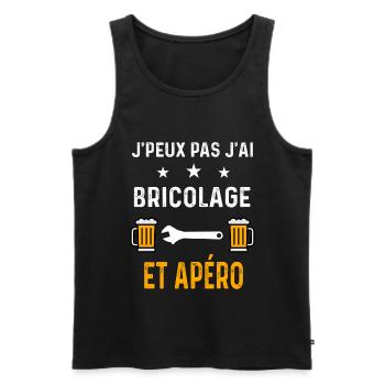 je peux pas j'ai bricolage clé molette et apéro - Débardeur bio Premium Homme - noir - Devant - Michal (187cm)