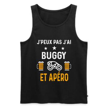 je peux pas j'ai buggy et apéro - Débardeur bio Premium Homme - noir - Devant - Michal (187cm)