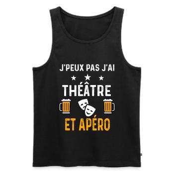 je peux pas j'ai théâtre et apéro - Débardeur bio Premium Homme - noir - Devant - Michal (187cm)