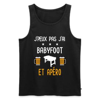 je peux pas babyfoot - Débardeur bio Premium Homme - noir - Devant - Michal (187cm)