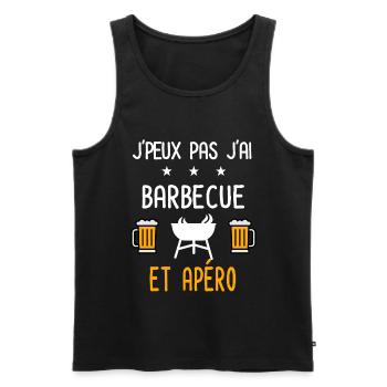 je peux pas barbecue grill - Débardeur bio Premium Homme - noir - Devant - Michal (187cm)