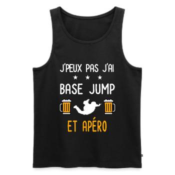 je peux pas base jump - Débardeur bio Premium Homme - noir - Devant - AI Model Male 178 light (178cm)