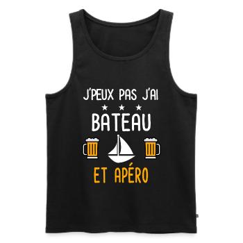 je peux pas bateau - Débardeur bio Premium Homme - noir - Devant - Michal (187cm)