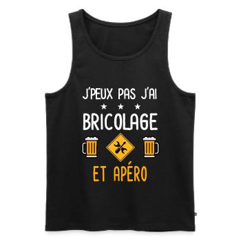 je peux pas bricolage - Débardeur bio Premium Homme - noir - Devant - AI Model Male 178 light (178cm)