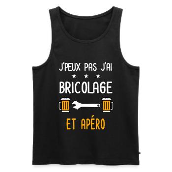 je peux pas bricolage clé molette - Débardeur bio Premium Homme - noir - Devant - Michal (187cm)