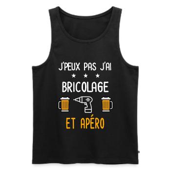 je peux pas bricolage perceuse - Débardeur bio Premium Homme - noir - Devant - Michal (187cm)