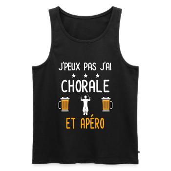 je peux pas chorale - Débardeur bio Premium Homme - noir - Devant - Michal (187cm)
