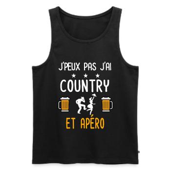 je peux pas country - Débardeur bio Premium Homme - noir - Devant - Michal (187cm)