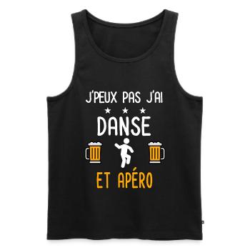 je peux pas danse - Débardeur bio Premium Homme - noir - Devant - Michal (187cm)