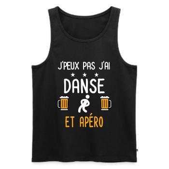 je peux pas danse music - Débardeur bio Premium Homme - noir - Devant - Michal (187cm)