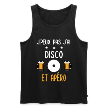 je peux pas disco vinyle - Débardeur bio Premium Homme - noir - Devant - Michal (187cm)