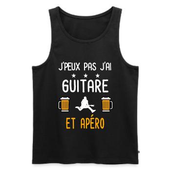 je peux pas guitare rock - Débardeur bio Premium Homme - noir - Devant - Michal (187cm)