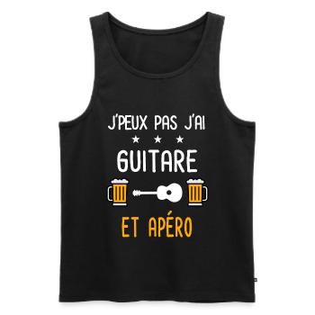 je peux pas guitare - Débardeur bio Premium Homme - noir - Devant - Michal (187cm)