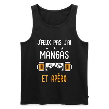 je peux pas mangas - Débardeur bio Premium Homme - noir - Devant - AI Model Male 178 light (178cm)