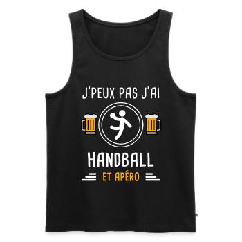 je peux pas j'ai handball joueur apéro cadeau - Débardeur bio Premium Homme - noir - Devant - Michal (187cm)