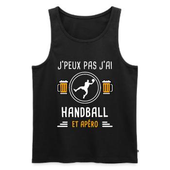 je peux pas j'ai handball sport apéro cadeau - Débardeur bio Premium Homme - noir - Devant - Michal (187cm)