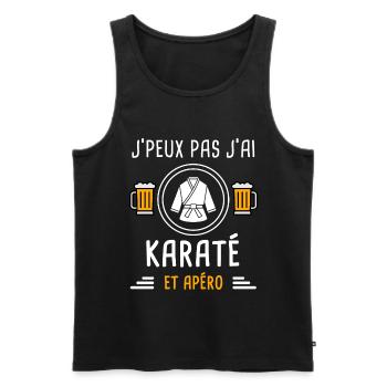 je peux pas j'ai karaté karategi apéro cadeau - Débardeur bio Premium Homme - noir - Devant - Michal (187cm)