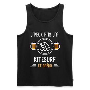 je peux pas j'ai kitesurf apéro cadeau - Débardeur bio Premium Homme - noir - Devant - Michal (187cm)